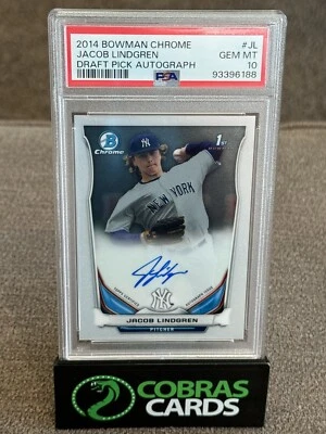 2014 Bowman Chrome Signed #BCA-JL Jacob Lindgren NY Yankees Auto PSA 10 - Image 1 of 2
