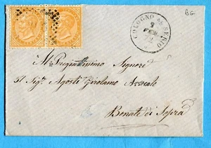 1872 COLOGNO AL SERIO d.c. + n.p. su COPPIA c.10 DLR su bella letterina (222511) - Imagen 1 de 2
