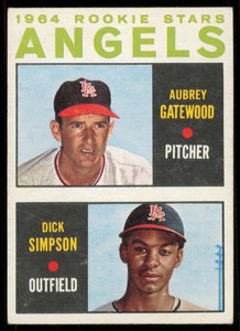 1964 TOPPS 1964 ANGELS ROOKIE STARS - AUBREY GATEWOOD/DICK SIMPSON RC #127 VG/EX