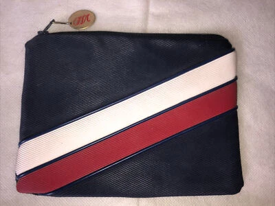 Bolso de Cosméticos Saks Fifth Avenue Rojo Blanco Vintage Cremallera Foto 1 de 4