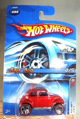 2006 Hot Wheels #99 Red Line Series 4/5 BAJA BUG Burnt Red w/Red Line Chrome 5Sp - Image 1 of 4