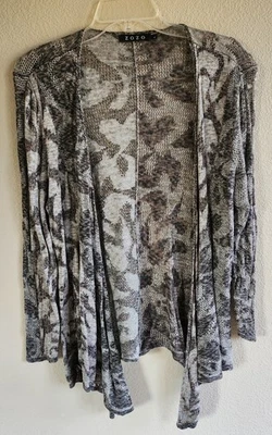 Cárdigan para mujer ZOZO frente abierto L mezcla lino/viscosa manga larga tonos tierra Foto 1 de 4