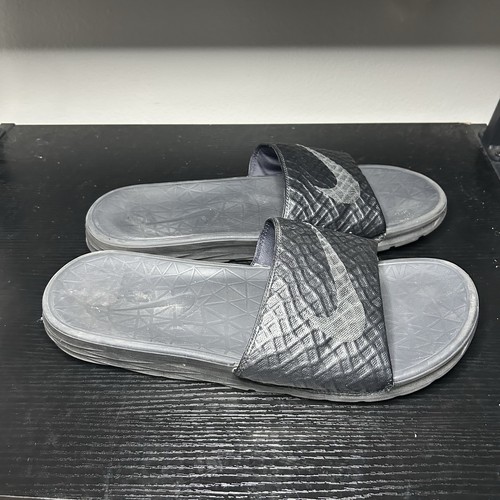 Sandali Nike Benassi Solarsoft slides taglia 14 ciabatte nere su 705474 091