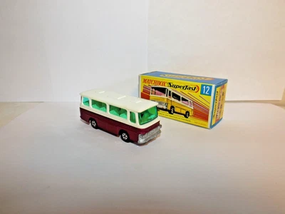 火柴盒 S/F 号 12-B SETRA COACH 紫色机身,绿色 WINDOWS 完好带盒 — 第 1/4 张图片