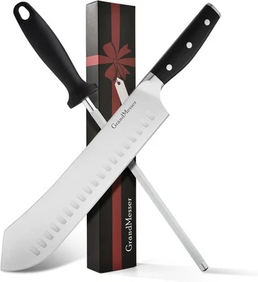 Cuchillo de carnicero - Cuchillo para tallar nariz de toro de 10′′, acero alemán forjado de alto carbono -... Foto 1 de 4