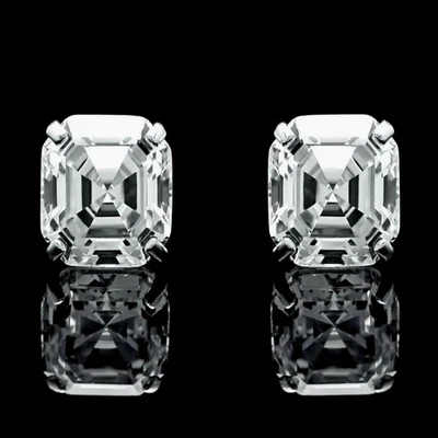 2 Ct Off-White Lab Grown Diamond Stud Earrings In 14k White Gold Certified - Image 1 of 4