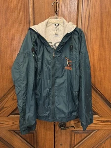 Giacca vintage Disney Store tigre uomo taglia L verde foderata cappotto con cappuccio retrò Spellout - Foto 1 di 6