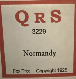 QRS Player Piano Roll 3229 Normandy Fox Trot 1925 - Picture 1 of 4