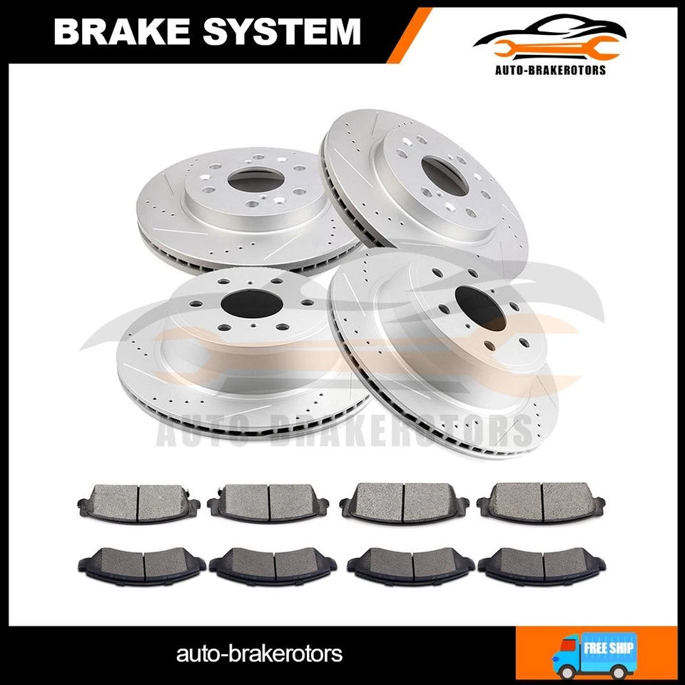 For 2007 Chevrolet Suburban 1500 F + R Drill 4 Brake Rotors W/ 8 Ceramic Pads - Изображение 1 из 4