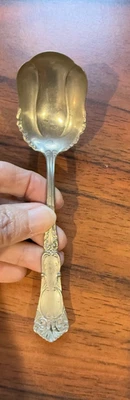 Cuchara tamizadora de azúcar antigua níquel plata art nouveau Foto 1 de 4