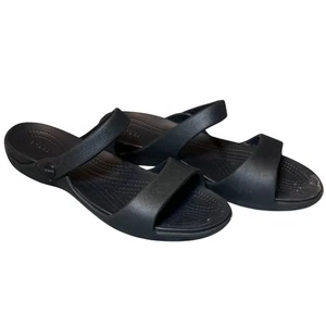 Sandali Crocs Cleo V donna 8 neri infradito doppio comfort scarpe comode cinturino - Foto 1 di 11