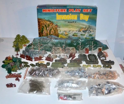 Juego Vintage Años 60 Miniatura Día Invasión Marx en Caja Original Foto 1 de 4