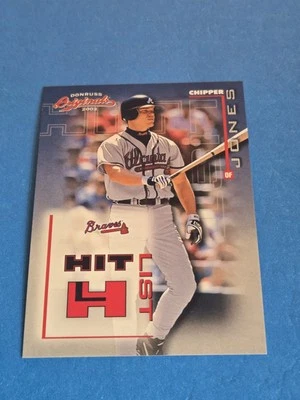 CHIPPER JONES - ORIGINALES DONRUSS 2002 - TARJETA INSERTADA LISTA DE ÉXITOS / 1500 Foto 1 de 2