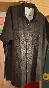 Herrenhemd Kurzarm,Zezzo,XXL, schwarz gemustert,neuwertig - Bild 1 von 5