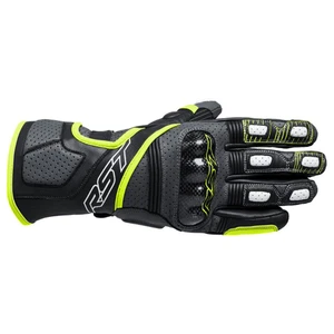 RST Fulcrum Leather Motorcycle Gloves - Grey/Flo Yellow/Black - Picture 1 of 10
