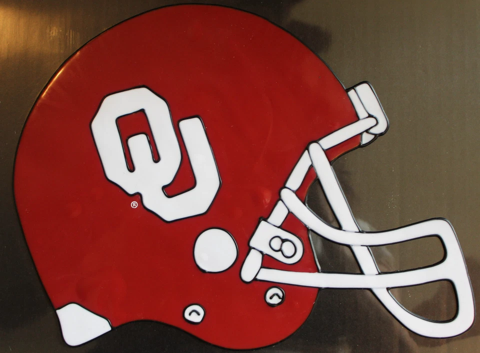 New Oklahoma Boomer Sooners 12" Helmet Window Cling NCAA College Football Sports - Image 1 of 1