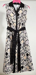 Isaac Mizrahi Live! Printed Sleeveless Cotton Sateen Dress Size 12 A379466 - Picture 1 of 8