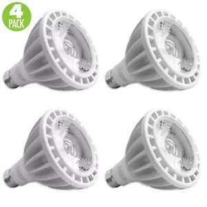 4-Pack PAR30 LED 20W 6500K Cool White Indoor/Outdoor Flood Light Bulbs 150 Watt - Picture 1 of 9