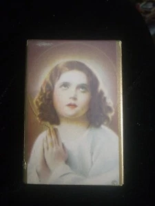 Vtg Young Praying Jesus Print Mini Icon Catholic Hanging Shelf Decor - Picture 1 of 6