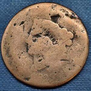 1823 Coronet Head Large Cent 1c Circulated Details #66039 - Picture 1 of 2