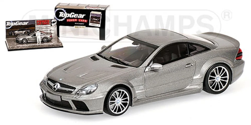Minichamps MERCEDES BENZ SL65 AMG R230 2009 SERIE NEGRA GRIS METÁLICO ENGRANAJE SUPERIOR Foto 1 de 1