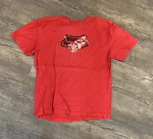 Fox Boy's T-Shirt Youth Large Red Logo Graphic Print Short Sleeve - Picture 1 of 3