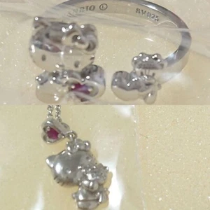 Hello kitty 40thanniversary  .925 silver Kawaii ring & necklace pendant Unused - Picture 1 of 5