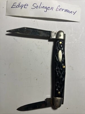 Vintage EDGE BRAND SOLINGEN GERMANY 2 Blade Knife Tip Of Blade Is Broken - Image 1 of 4