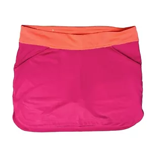 Under Armour Activewear Skirt Skort Pink Orange Pull On Pockets Sz M - Picture 1 of 9