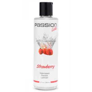 Passion Licks Strawberry water-based Flavored Lubricant - 8 oz Personal Lube - Picture 1 of 2