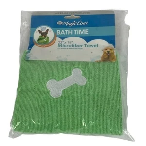 Magic Coat Bath Time Microfiber Towel 22"x18" Green Small/Medium Dogs NEW - Picture 1 of 4