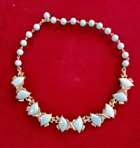 Bogoff Lucite Aqua Blau Fliege Schleife Choker Halskette Vintage - Bild 1 von 13