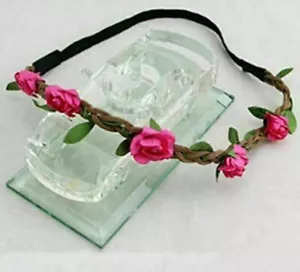 HAARBAND ROSEN ROSA HAARREIF BLUMENKRANZ KOPFBAND HAARSCHMUCK BRAUTSCHMUCK NEU - Bild 1 von 3