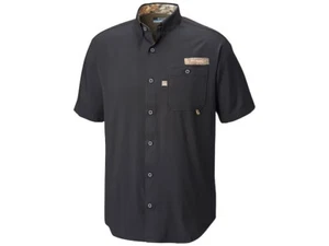 Columbia Herren PHG Bucktail Button-Up Kurzarm Hemd Baumwolle Schwarz Medium - Bild 1 von 2