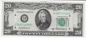1950 B  $20 Federal Reserve Note  Cleveland District Note  UNCIRCULATED - Picture 1 of 2