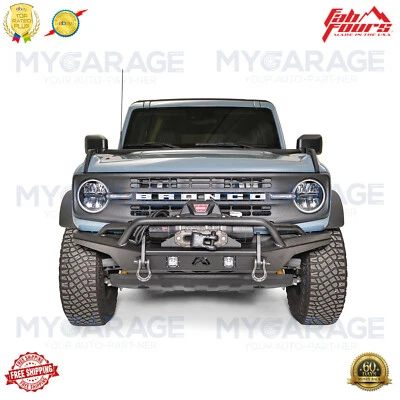 Fab Fours Stubby Winch Bumper Sem Protetor Preto Compatível 2021 2022 Ford Bronco - Imagem 1 de 4