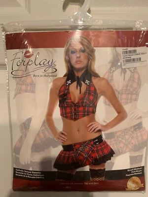 NUEVO SIN ETIQUETAS Forplay Sexy Disfraz de Escuela Católica Niña Adulto Talla XS/S Top y Falda a Cuadros Foto 1 de 4