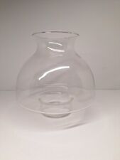 3" X 7" HOODED CLEAR GLASS OIL LAMP CHIMNEY WITH FLARE TOP VINTAGE