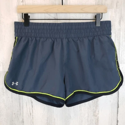 Under Armour Semi-Fitted Running Shorts Sz M Gray Black Green - Image 1 of 4