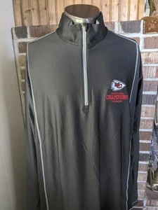 Kansas City NFL Super Bowl Champions 2XL Antigua 1/4 Zip Gray Pullover 2019 A+ - Picture 1 of 11