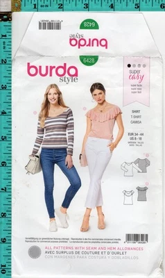 Misses' Shirt Burda style Sewing Craft Pattern 6428 8-18 NEW! UNCUT! FREE SHIP! - Image 1 of 3
