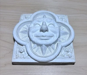 Carruth Studios Sun & Cherubs 6.5" Cast Stone Wall Tile Plaque 1993 Signed EUC - Picture 1 of 12