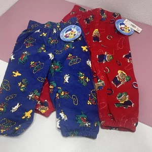 Vintage NOS Corduroy All Over Print Pants Size 12 & 18 Months Cowboy Bears - Picture 1 of 9