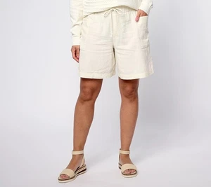 Peace Love World Boheme Liz Leinen Pull-On Shorts Pristine L Neu - Bild 1 von 1