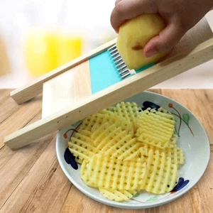Pommesrost Edelstahl Kartoffelrost Stahl Kartoffel Küche Holz Haus Chip zerkleinern*** - Bild 1 von 5
