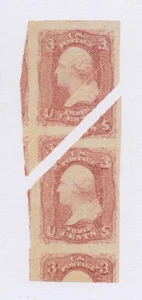 RARI FRANCOBOLLI USA 1863 3c WASHINGTON PROOFS SU CARTA GOLDBEATER'S Sc #79-E65P5a - Foto 1 di 20