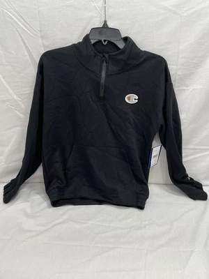 Champion Black 1/4 Zip Pullover Hoodie Kids XL (16) W/Front Pocket Pouch - Image 1 of 4