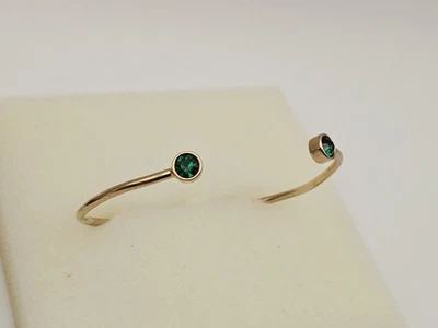 Alex and Ani Emerald Crystal Flex Cuff Bracelet Gold Finish Bangle ✨️  - Image 1 of 4