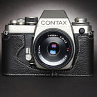 Vintage Handmade Genuine Real Leather Half Camera Case Cover Bag For Contax S2