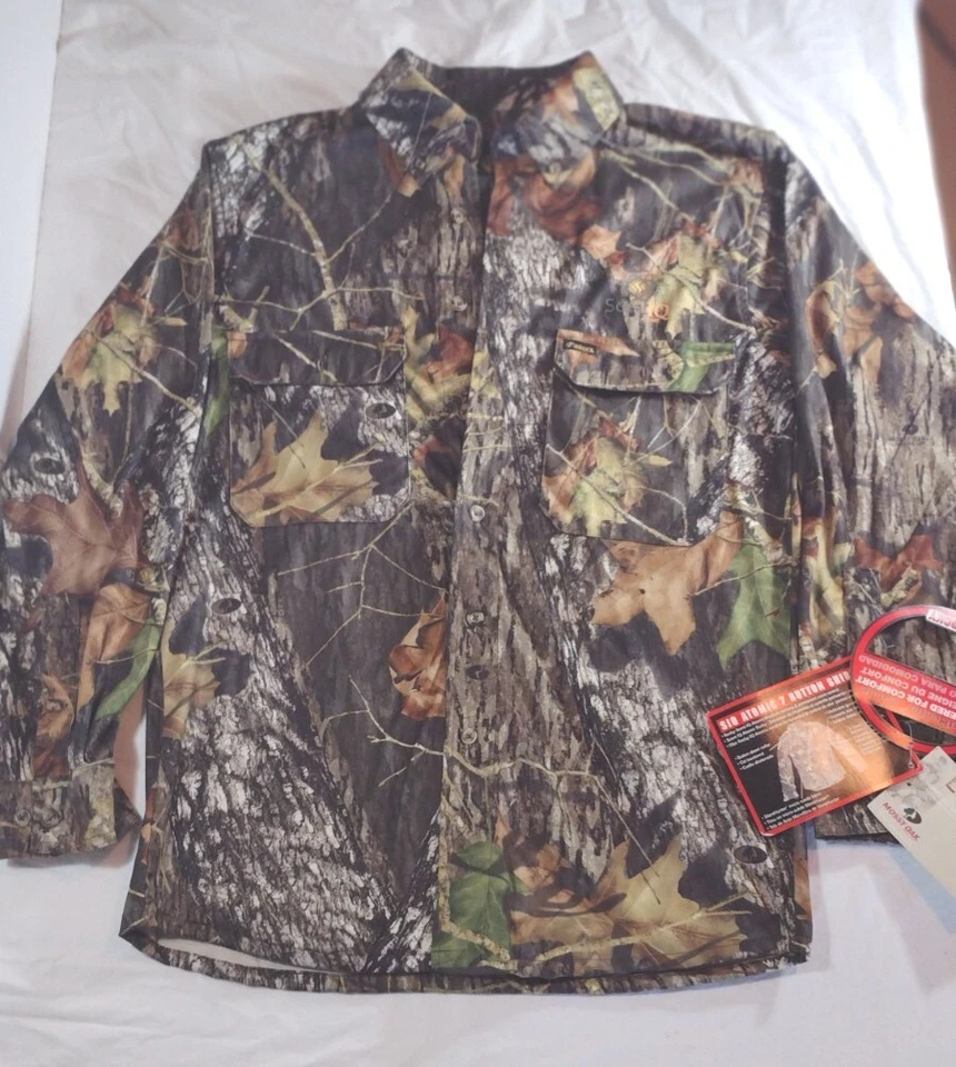 Rocky Men's Camo Shirt Sz"M" Mossy Oak Camo Long Sleeve Button Up Scent Control  - Image 1 of 4